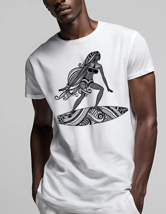 Surf Black and White T Shirt - Maturana Gallery
