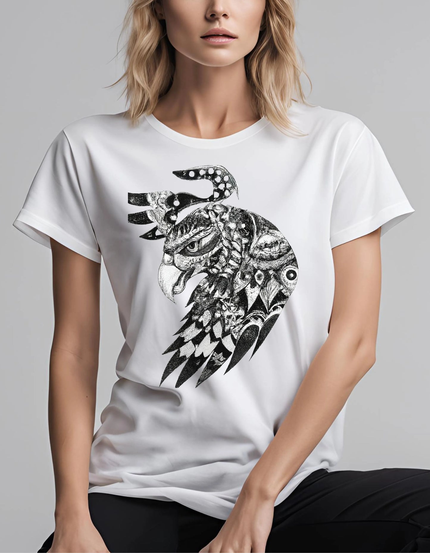 Eagle Black and White T Shirt - Maturana Gallery