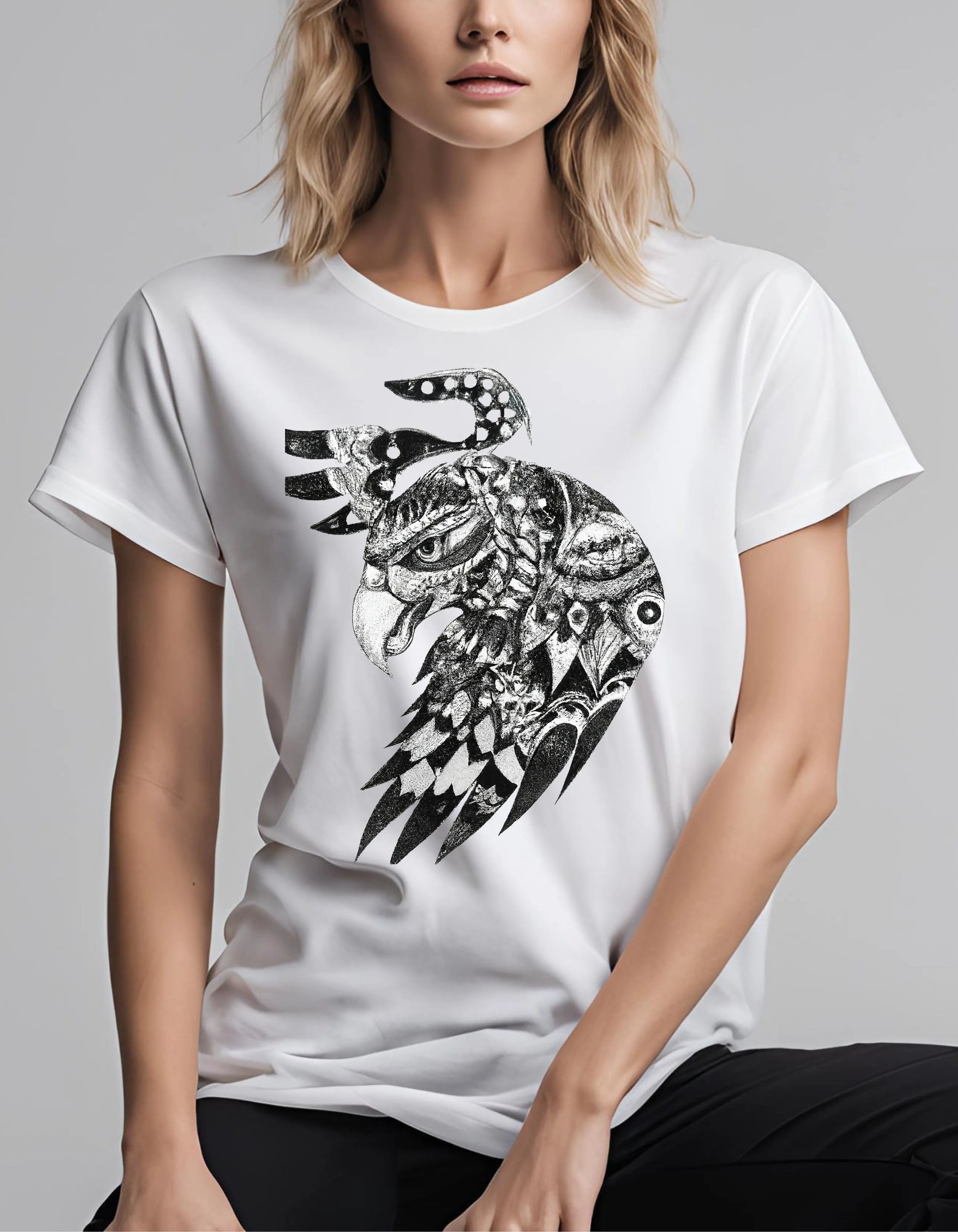 Eagle Black and White T Shirt - Maturana Gallery