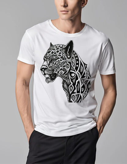 Leopard Black and White T Shirt - Maturana Gallery
