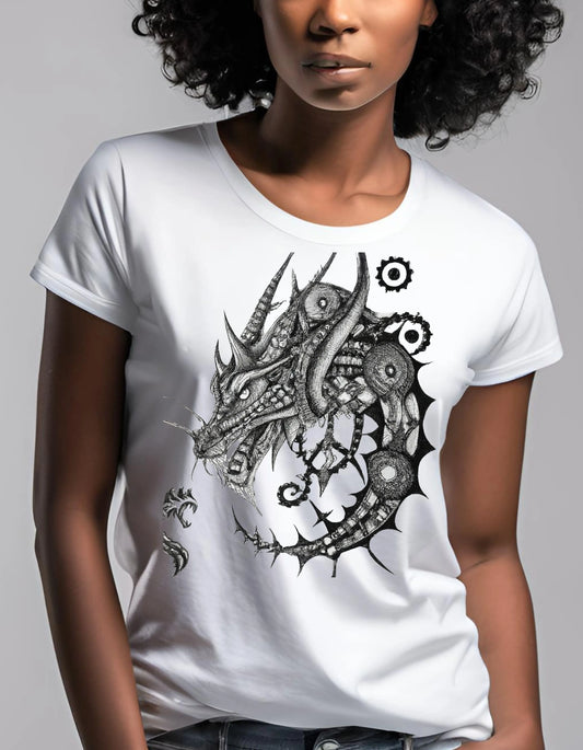 Dragon Black and White T Shirt - Maturana Gallery
